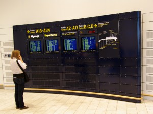 Indecision - woman in front of departure board