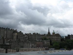 Edinburgh Old town during a summer storm